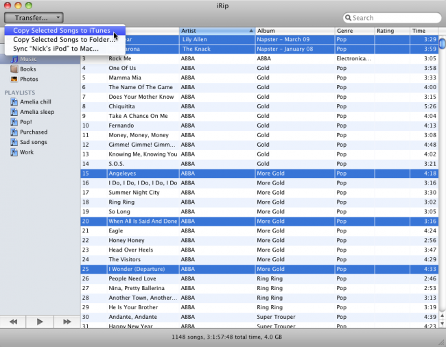 โปรแกรมถ่ายโอนเพลงจาก iPhone ลงคอมฯ iRip