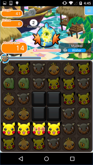 Pokémon Shuffle Mobile (App เกมส์เรียงแถวโปเกมอน) : 