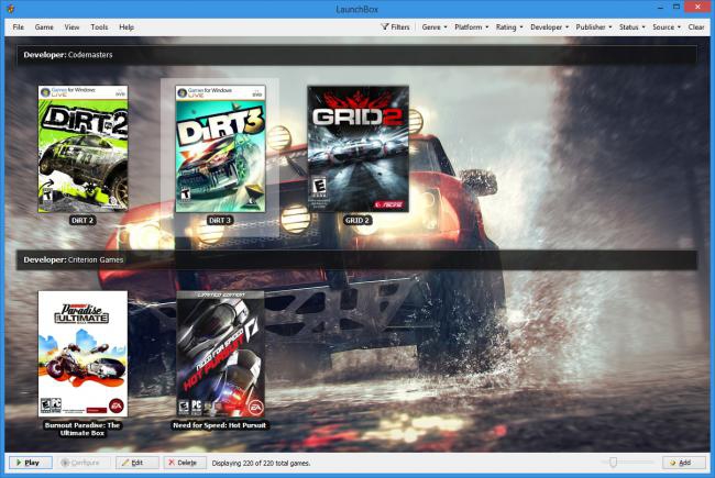 โปรแกรมเปิดเกมส์ เล่นเกมส์ หลาย Platform LaunchBox
