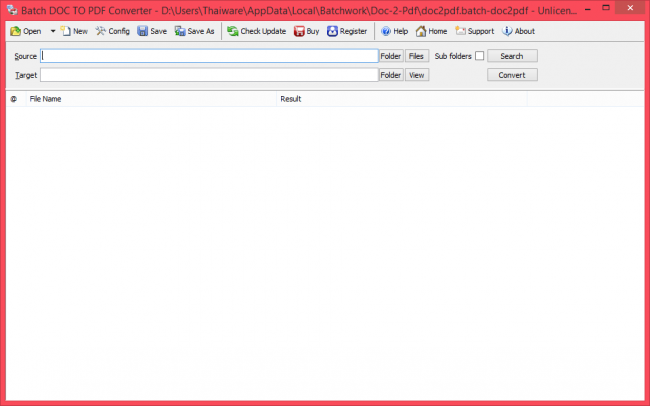 โปรแกรมแปลงไฟล์ Batch DOC TO PDF Converter