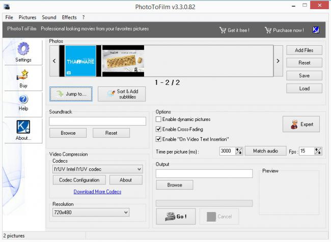 โปรแกรมทำวิดีโอจากรูปภาพ PhotoToFilm