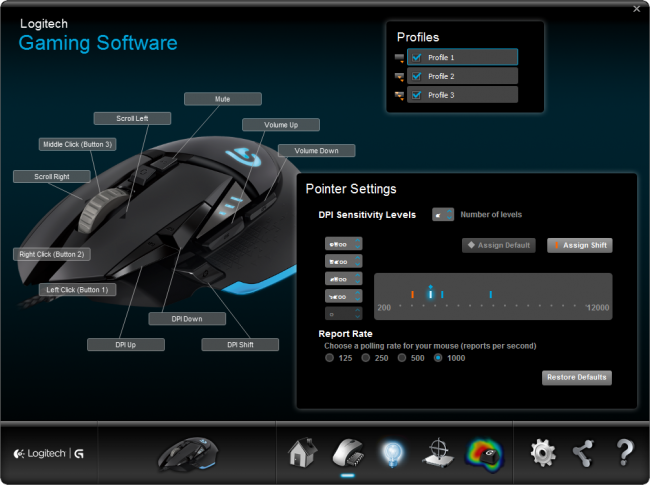 โปรแกรมปรับแต่งคอมพิวเตอร์ Logitech Gaming Software