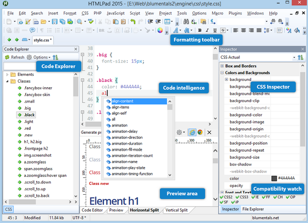 โปรแกรมเขียนโปรแกรม HTMLPad 2016 โปรแกรมเขียนโปรแกรม HTMLPad 2016
