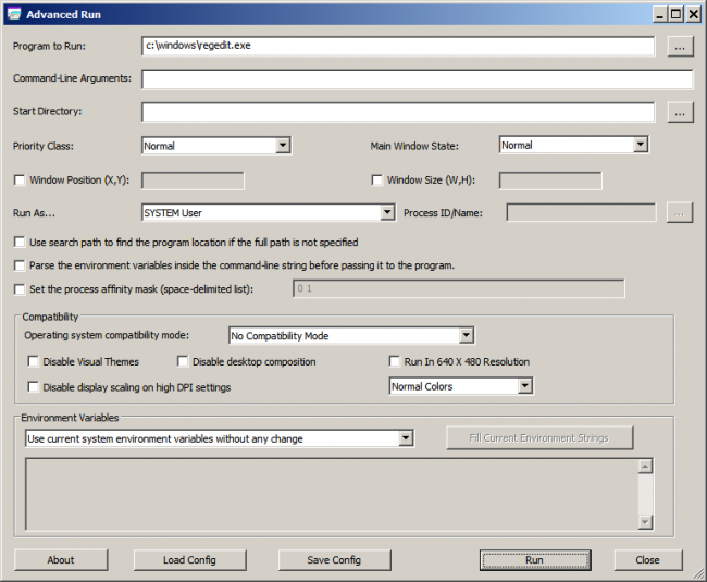โปรแกรมเปิดโปรแกรม AdvancedRun
