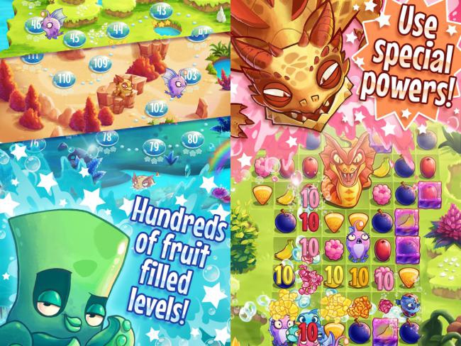 App เกมส์เรียงผลไม้ Nibblers