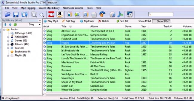 โปรแกรมจัดการเพลง Zortam MP3 Media Studio