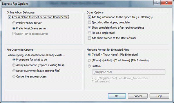 โปรแกรมดูดเพลง Express Rip CD Ripper