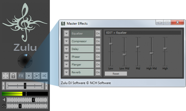 โปรแกรมปรับแต่งเสียง มิกซ์เพลง Zulu DJ