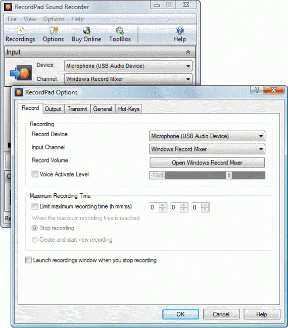 โปรแกรมสำหรับบันทึกเสียง RecordPad Sound Recording โปรแกรมสำหรับบันทึกเสียง RecordPad Sound Recording