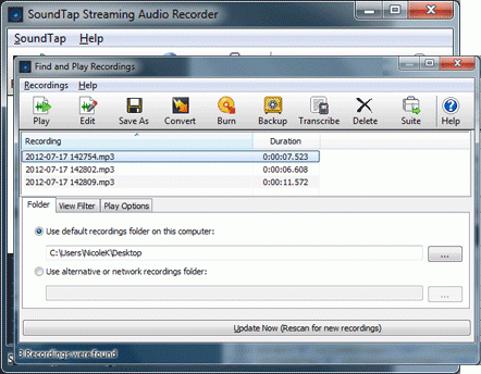 โปรแกรมบันทึกเสียงคอมพิวเตอร์ SoundTap Streaming Audio