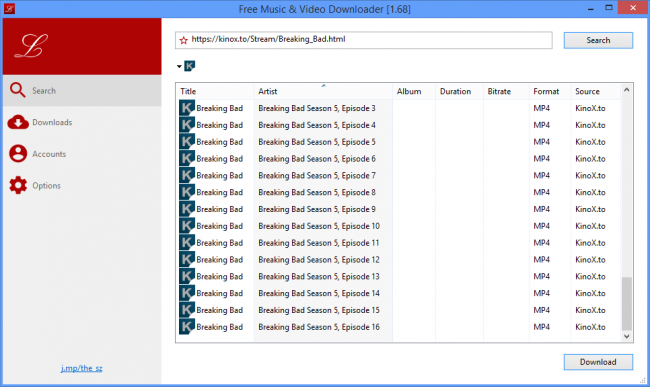 โปรแกรมช่วยดาวน์โหลด Lacey