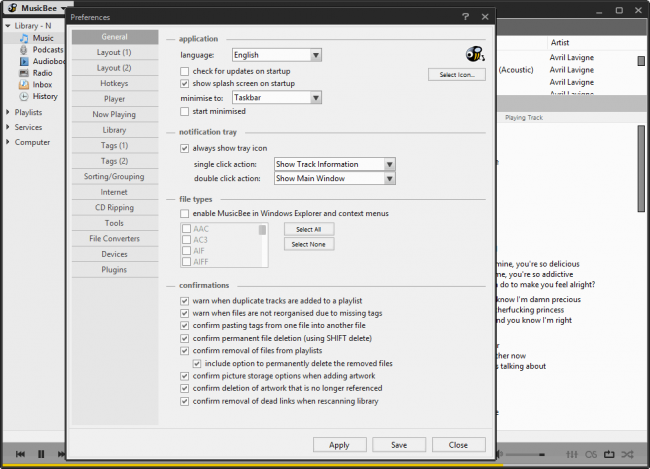 โปรแกรมจัดการเพลง MusicBee