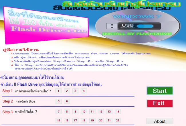 ESIW7 (โปรแกรมสอนติดตั้ง Windows 7 ผ่าน Flash Drive) : ESIW7 (โปรแกรมสอนติดตั้ง Windows 7 ผ่าน Flash Drive) :