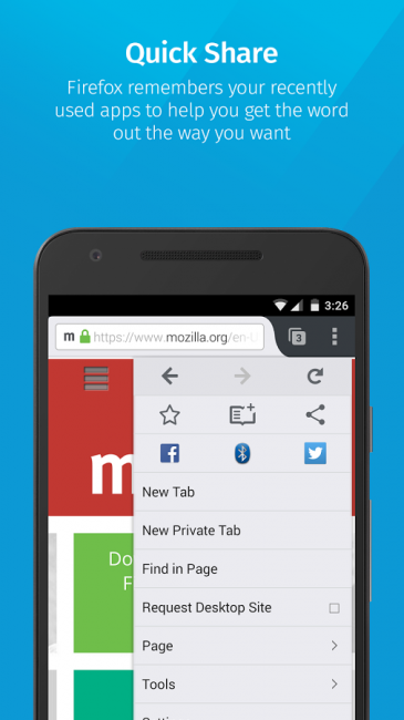 Firefox for Mobile (App เบราว์เซอร์ หมาไฟ บนมือถือ Android และ iOS) : 