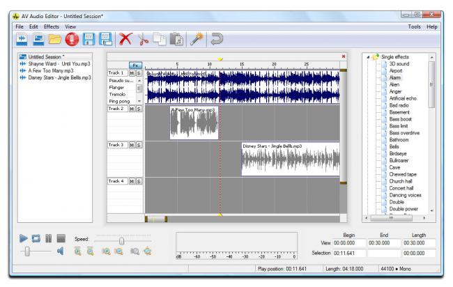 โปรแกรมปรับแต่งเสียง AV Audio Editor