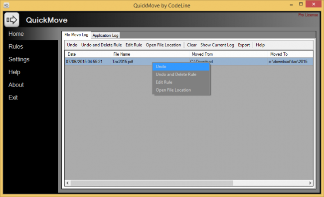 โปรแกรมย้ายไฟล์ QuickMove
