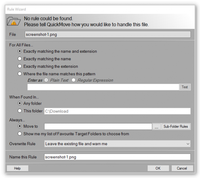 โปรแกรมย้ายไฟล์ QuickMove