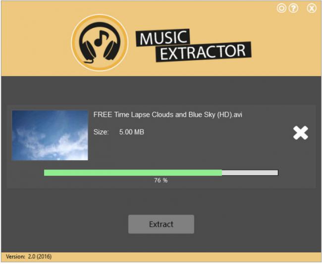 โปรแกรมแยกไฟล์เสียงออกจากวิดีโอ MusicExtractor 