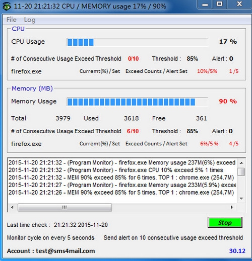 โปรแกรมดูซีพียู ดูแรม CPU Monitor and Alert โปรแกรมดูซีพียู ดูแรม CPU Monitor and Alert