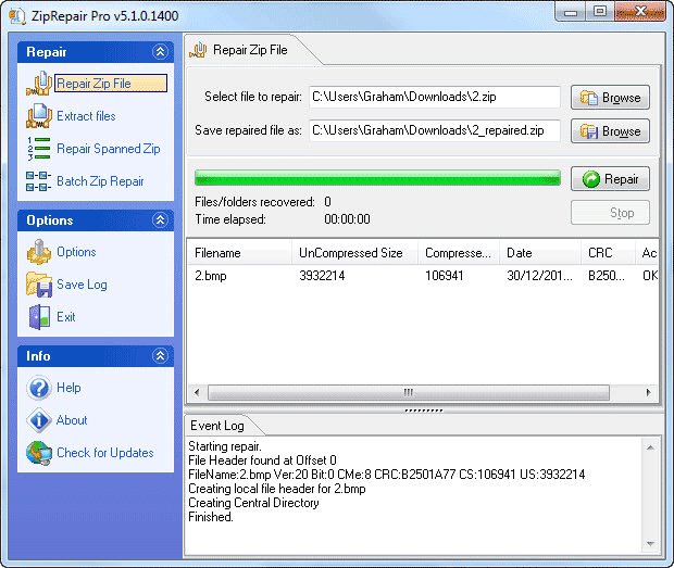 โปรแกรมแก้ปัญหาไฟล์ Zip Zip Repair โปรแกรมแก้ปัญหาไฟล์ Zip Zip Repair