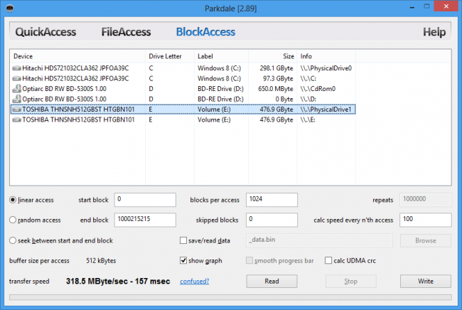 โปรแกรมทดสอบฮาร์ดดิสก์ Parkdale