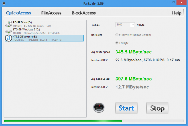 โปรแกรมทดสอบฮาร์ดดิสก์ Parkdale