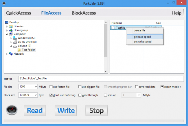 โปรแกรมทดสอบฮาร์ดดิสก์ Parkdale