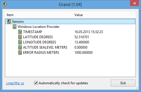 โปรแกรมดูเซ็นเซอร์ Grand Sensors Viewer โปรแกรมดูเซ็นเซอร์ Grand Sensors Viewer