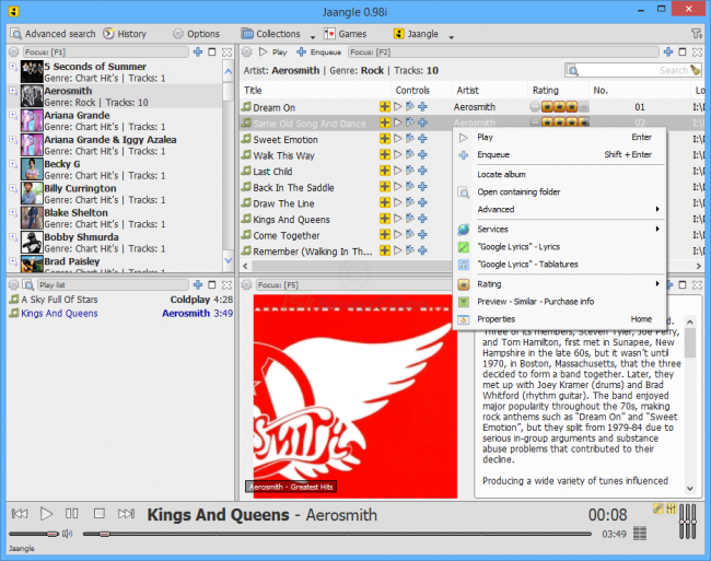 โปรแกรมจัดการเพลง Jaangle โปรแกรมจัดการเพลง Jaangle