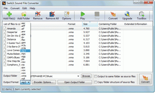 โปรแกรมแปลงไฟล์ Switch Audio File Converter
