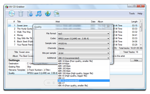 โปรแกรมดึงไฟล์เพลงจากซีดี CD Grabber