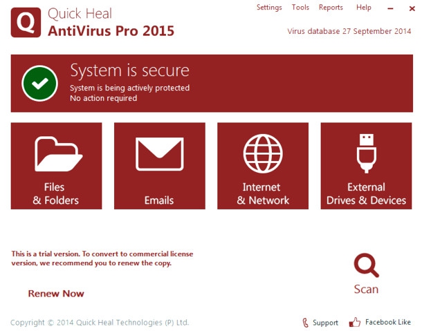 โปรแกรมสแกนไวรัส Quick Heal AntiVirus Pro