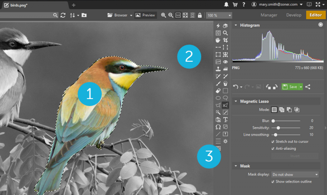 โปรแกรมดูรูปแต่งรูป Zoner Photo Studio