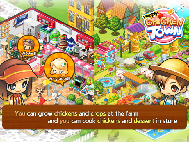 Happy Chicken Town (App เกมส์ร้านอาหารและฟาร์ม) : 