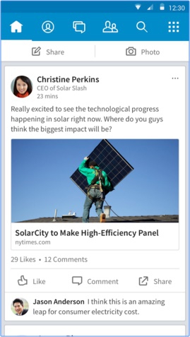 App โซเชียลเน็ตเวิร์ก LinkedIn
