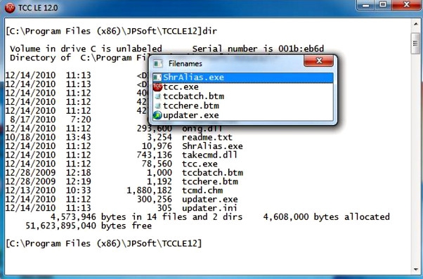 โปรแกรม CMD พิมพ์คำสั่ง จัดการไฟล์ TCC/LE โปรแกรม CMD พิมพ์คำสั่ง จัดการไฟล์ TCC/LE