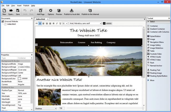 โปรแกรมสร้างเว็บไซต์ RocketCake