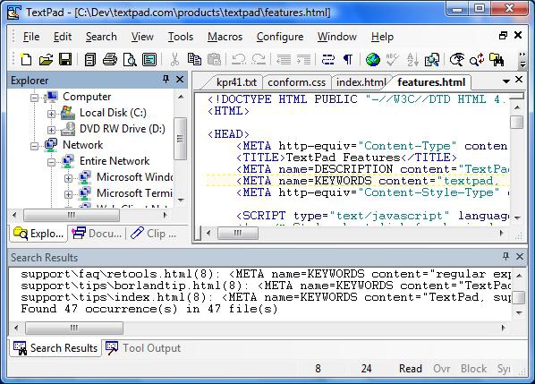 โปรแกรม Text-Editor TextPad โปรแกรม Text-Editor TextPad