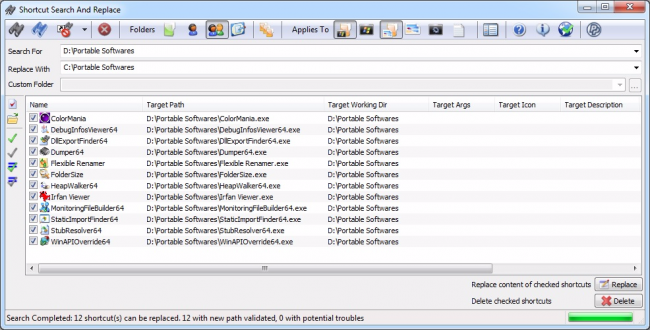 โปรแกรมค้นหาไฟล์ โฟลเดอร์ Shortcut Search and Replace