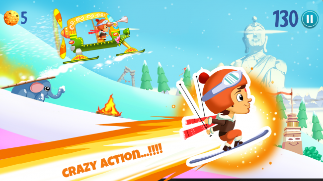 Chhota Bheem Himalayan (App เกมส์สกีบนเขาหิมาลัย) : 