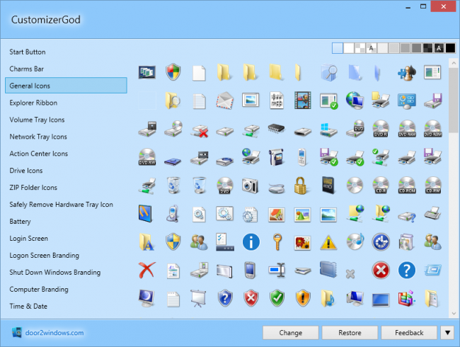 โปรแกรมปรับแต่งไอคอน CustomizerGod