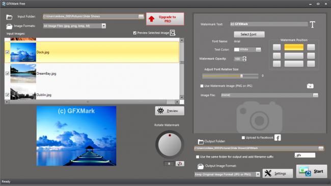 โปรแกรมใส่ลายน้ำ GFXMark
