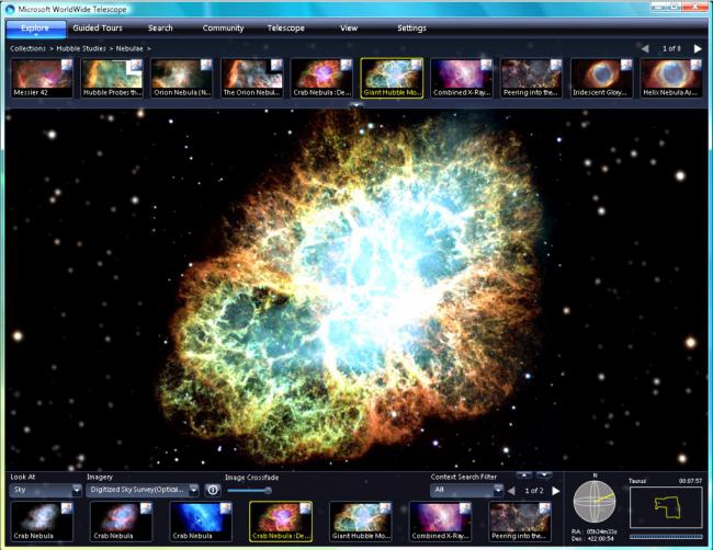 โปรแกรมจำลองภาพจากกล้องโทรทรรศน์ Microsoft WorldWide Telescope