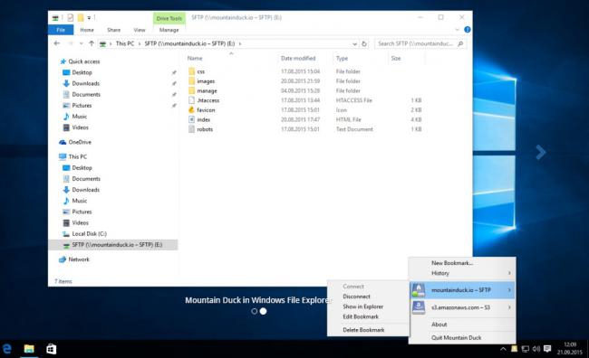 โปรแกรมจำลองไดร์ฟ Mountain Duck โปรแกรมจำลองไดร์ฟ Mountain Duck