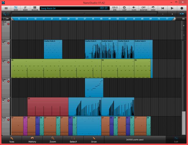 โปรแกรมแต่งเพลง มิกซ์เสียง NanoStudio โปรแกรมแต่งเพลง มิกซ์เสียง NanoStudio