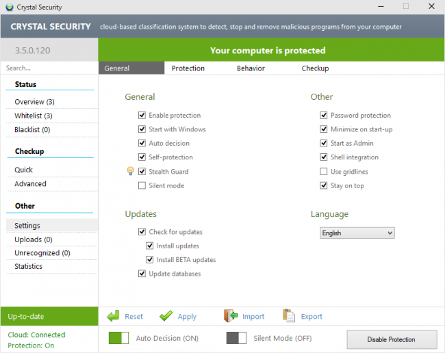 โปรแกรมป้องกันไวรัสมัลแวร์ Crystal Security โปรแกรมป้องกันไวรัสมัลแวร์ Crystal Security