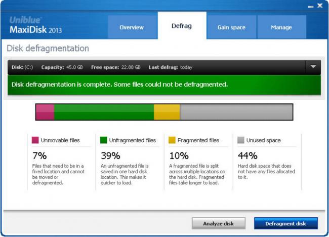 โปรแกรมจัดการฮาร์ดดิสก์ Uniblue MaxiDisk โปรแกรมจัดการฮาร์ดดิสก์ Uniblue MaxiDisk