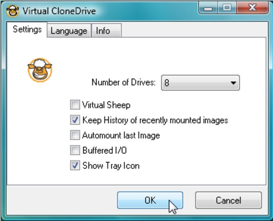 โปรแกรมจำลองไดร์ฟ Virtual CloneDrive