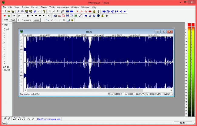 โปรแกรมแปลงไฟล์ ตัดต่อเสียงเพลง Wavosaur 