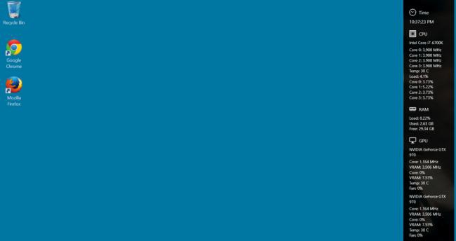 โปรแกรมดูข้อมูลคอมบนหน้าจอ Sidebar Diagnostics 